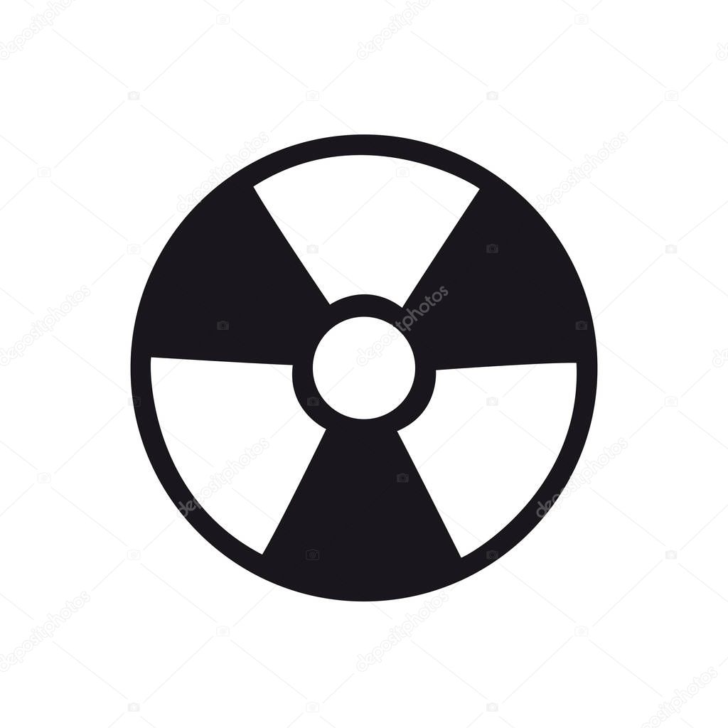 Ionizing radiation icon black on white background