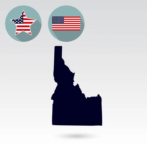 Mapa del estado de Idaho en un fondo blanco. Americano f — Vector de stock