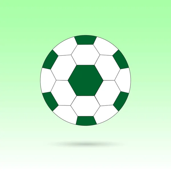 Pelota de fútbol sobre un fondo verde. Imagen vectorial — Archivo Imágenes Vectoriales