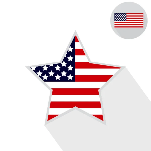 Icons American flag, star on a white background — Stock Vector