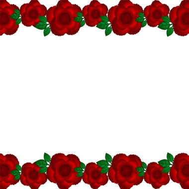 Kartpostal kenarlarında gül