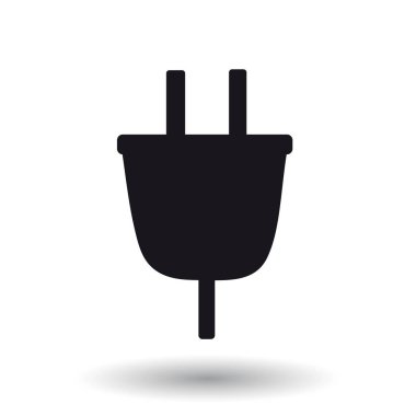 Çatal elektrik simgesi beyaz arka plan