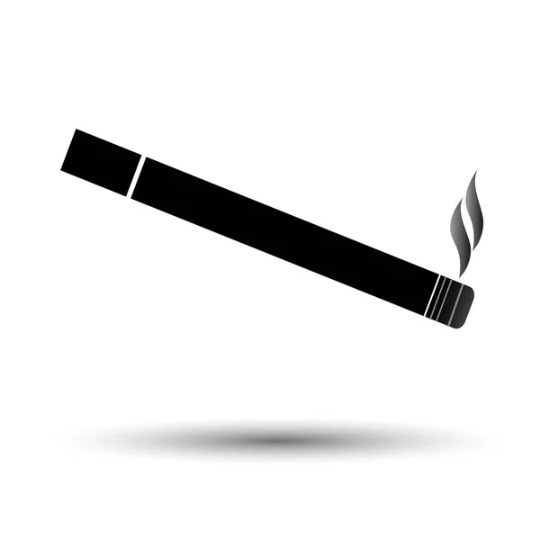 Cigarette icône fond noir et blanc — Image vectorielle