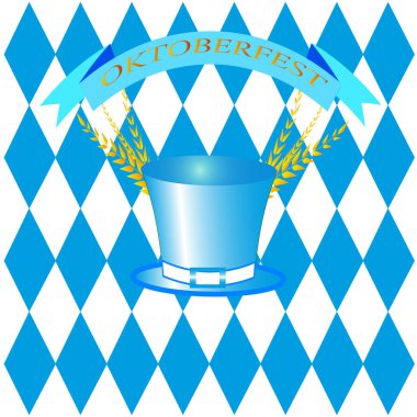 Arka plan mavi rhombus Oktoberfest. Bir site için vektör çizim