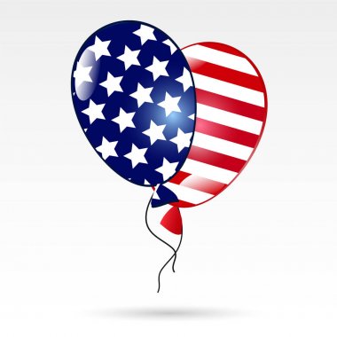 Amerikan bayrağı balonlarla. Bize Bağımsızlık günü