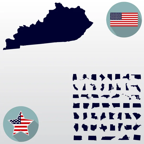 Beyaz bir arka plan üzerinde Kentucky ABD devlet Haritası. Amerika