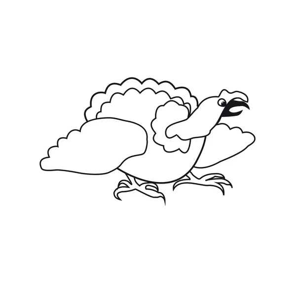 Icon turkey cartoon contour. Vector image for your website — Stock Vector