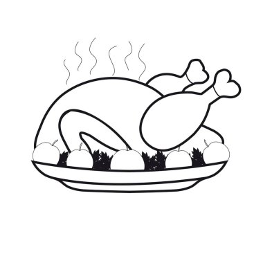 Şükran günü kızartma Türkiye dağılımı. Web sitesi için vektör görüntü