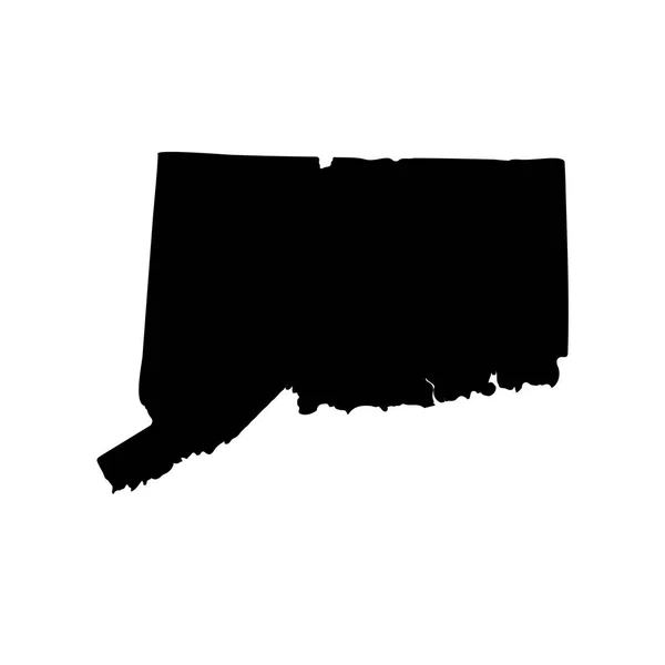 Mapa del estado estadounidense de Connecticut sobre un fondo blanco — Vector de stock