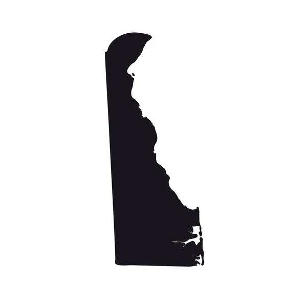 Mapa del estado estadounidense de Delaware sobre un fondo blanco — Vector de stock