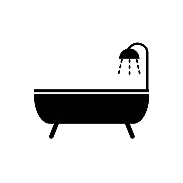 Icon with a bathtub black on a white background — Stock Vector