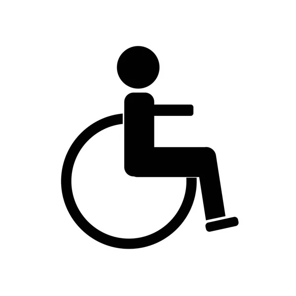 Icona disabilitata nero su sfondo bianco — Vettoriale Stock
