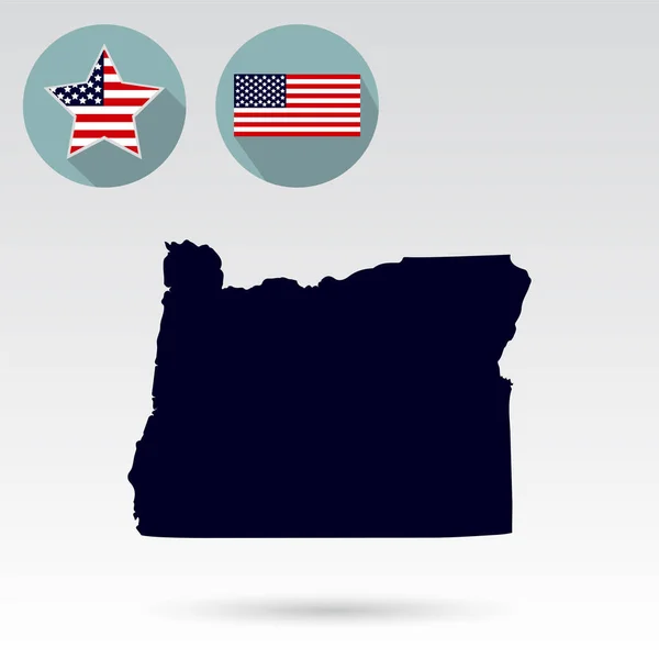 Mappa dello stato americano dell'Oregon su sfondo bianco. Americano — Vettoriale Stock
