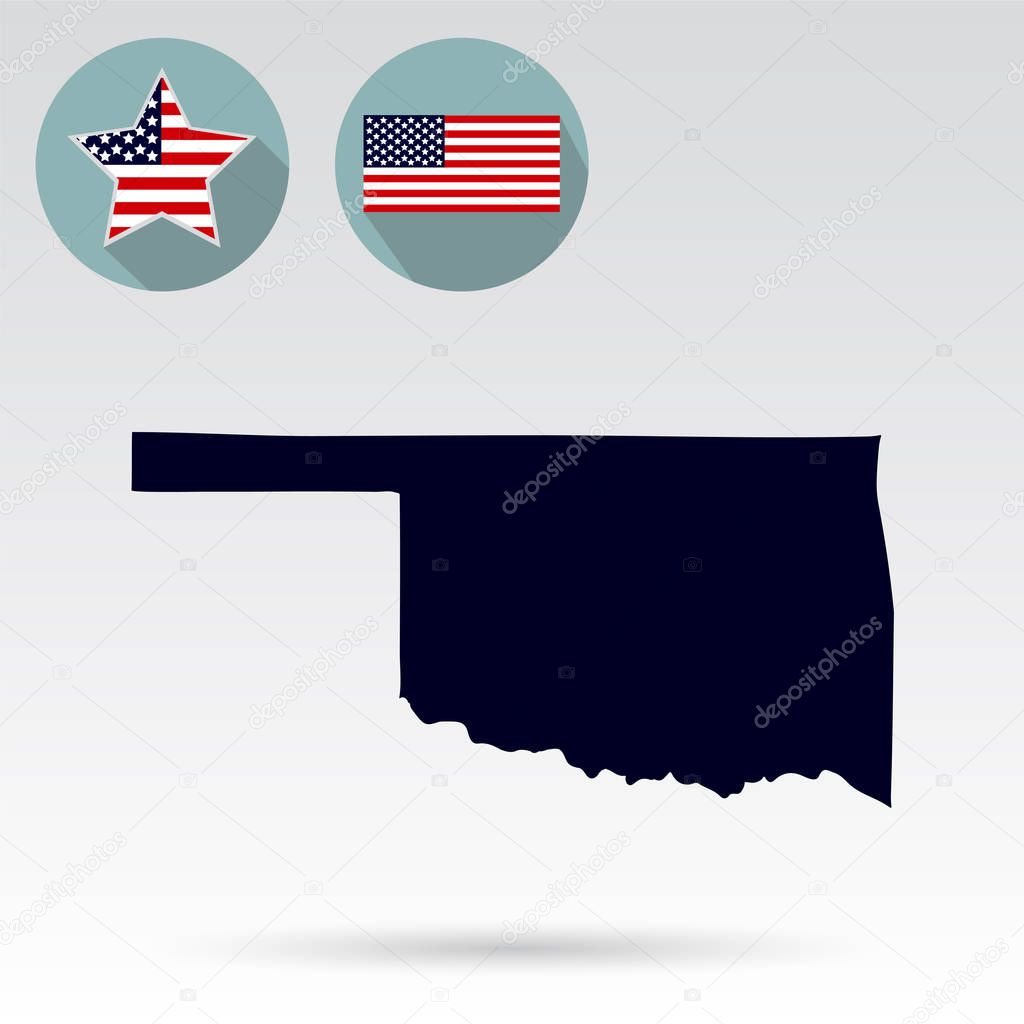 Map of the U.S. state of Oklahoma on a white background. America