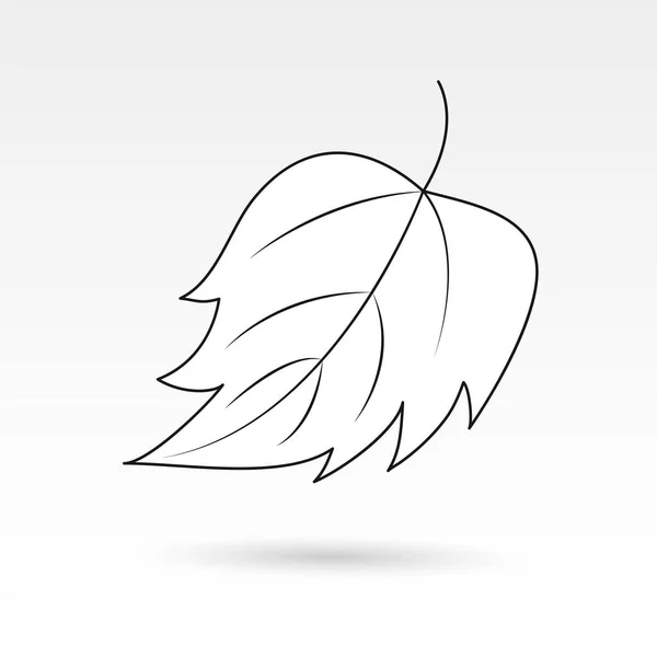 Icona di una foglia da un albero su uno sfondo grigio — Vettoriale Stock