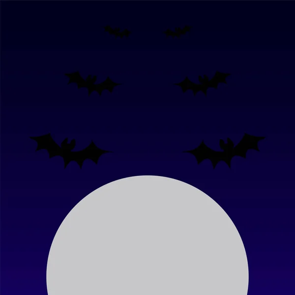 Hintergrund zu Halloween Vollmond, Fledermäuse. Vektorillustration — Stockvektor