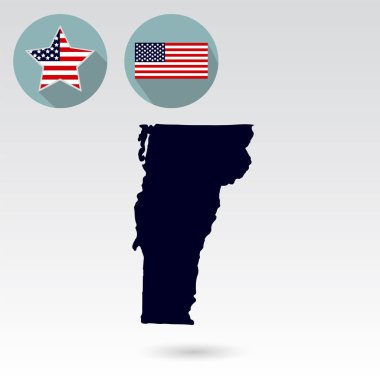 Beyaz bir arka plan üzerinde Vermont ABD devlet Haritası. Amerikan