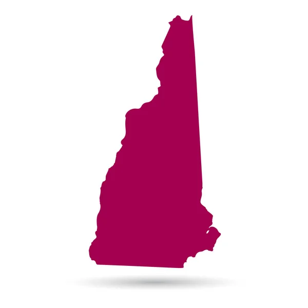 地图的美国新罕布什尔州的白色背景上 — 图库矢量图片