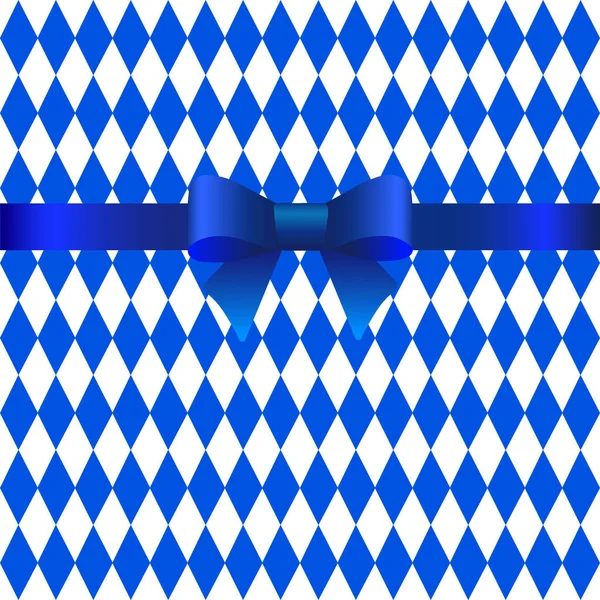 Carte Oktoberfest avec losanges bleues, modèle. Image vectorielle — Image vectorielle