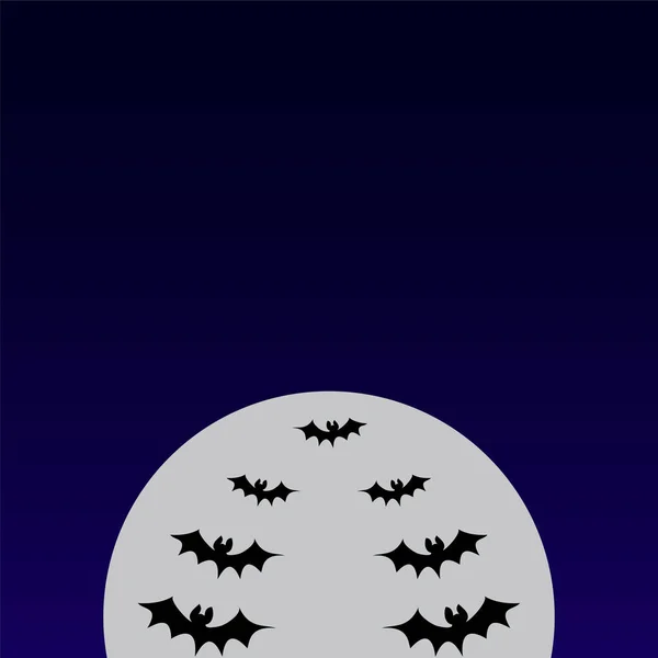 Hintergrund halloween Vollmond Fledermäuse. Vektorbild — Stockvektor