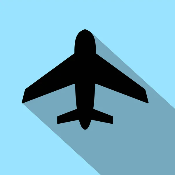 Ikona letadlo černé na bílém pozadí — Stockový vektor