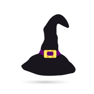 Cadılar Bayramı için beyaz bir arka plan üzerinde siyah komik şapka