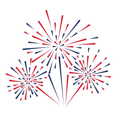 Beyaz bir arka plan üzerinde kutlama havai fişek