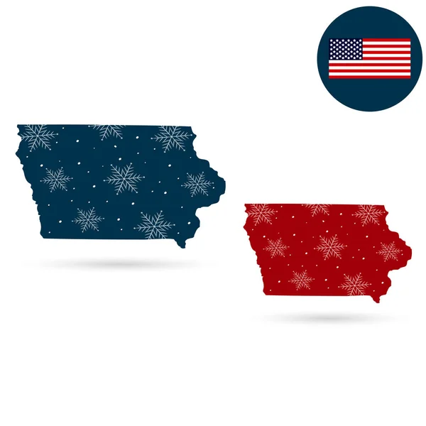 Mapa del estado de Iowa en un fondo blanco. Fl americano — Vector de stock