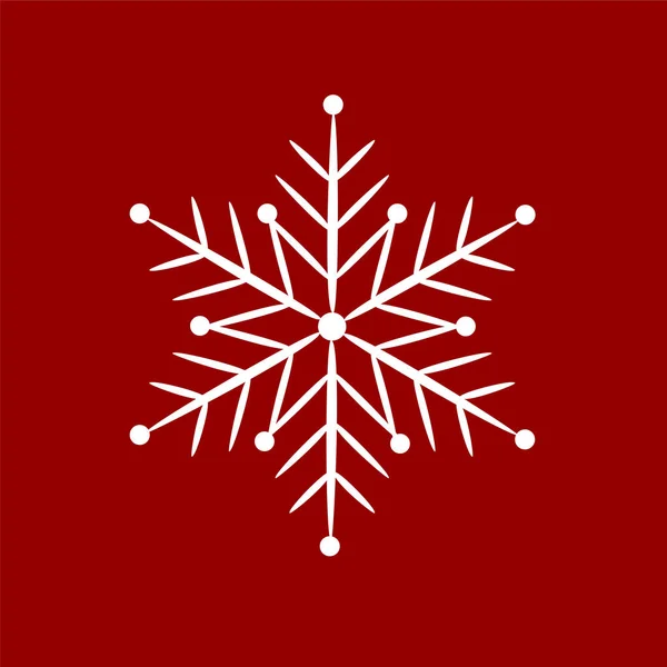 Floco de neve ícone em um fundo vermelho. Ilustração vetorial — Vetor de Stock