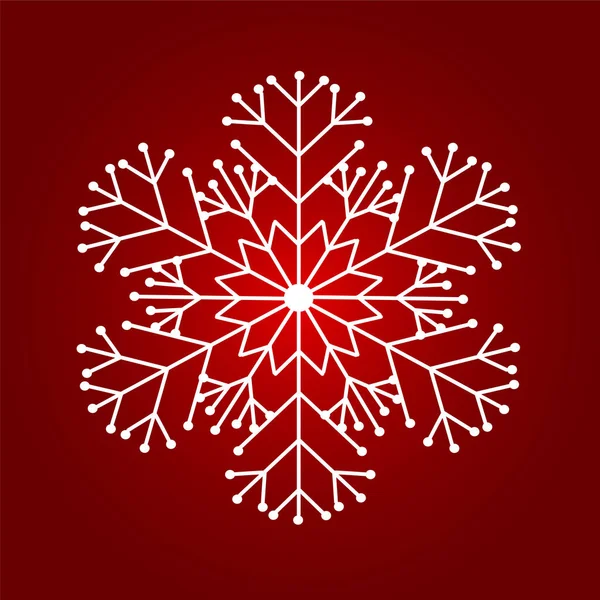 Copo de nieve blanco sobre fondo rojo. Ilustración vectorial — Archivo Imágenes Vectoriales