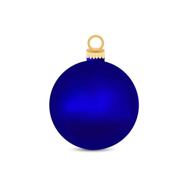 Boule de Noël bleue sur fond blanc — Image vectorielle