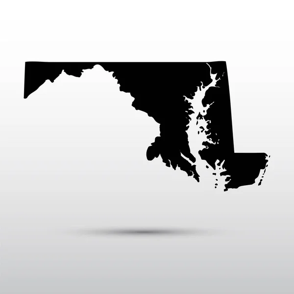 Mapa do estado americano de Maryland — Vetor de Stock