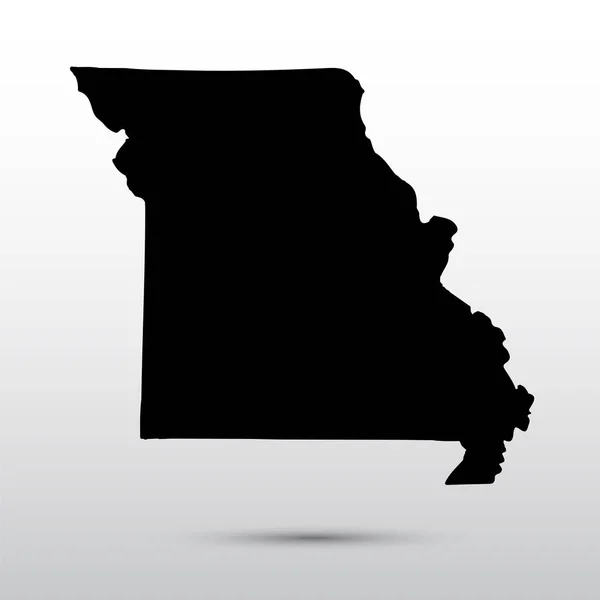 Mappa dello stato americano del Missouri — Vettoriale Stock