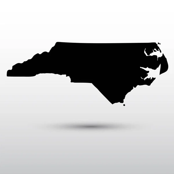 Mapa do estado norte-americano da Carolina do Norte — Vetor de Stock