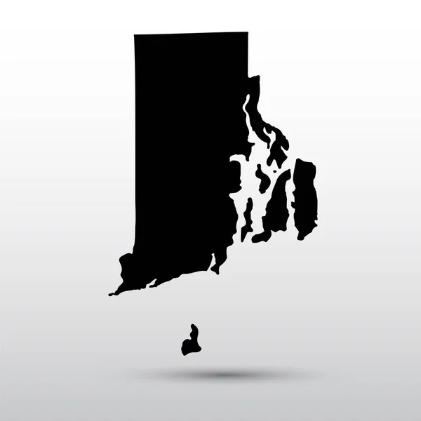 Mapa del estado de Rhode Island — Vector de stock