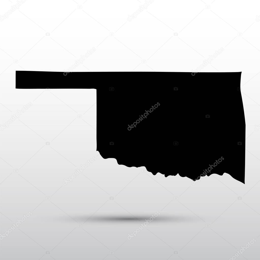 Map of the U.S. state of Oklahoma