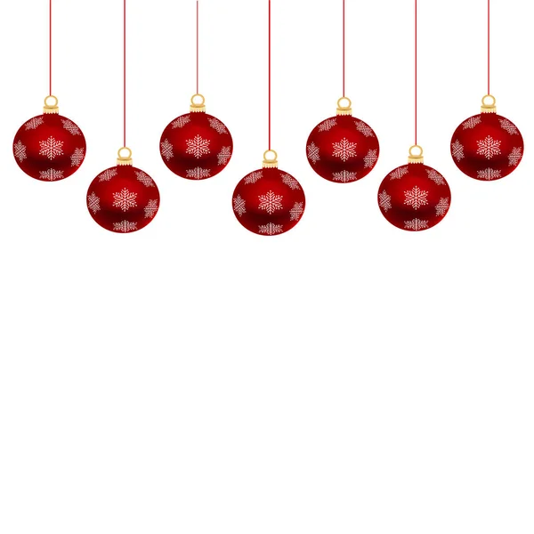 Bolas de Navidad en un hilo sobre un fondo blanco — Archivo Imágenes Vectoriales