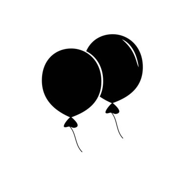 Beyaz bir arka plan üzerinde simge siyah balon.