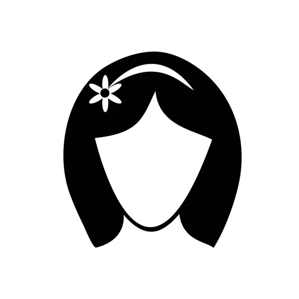 Icône femme noire tête sur un fond blanc . — Image vectorielle
