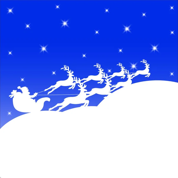 Santa in a sleigh on snow.Christmas background. — Stock Vector