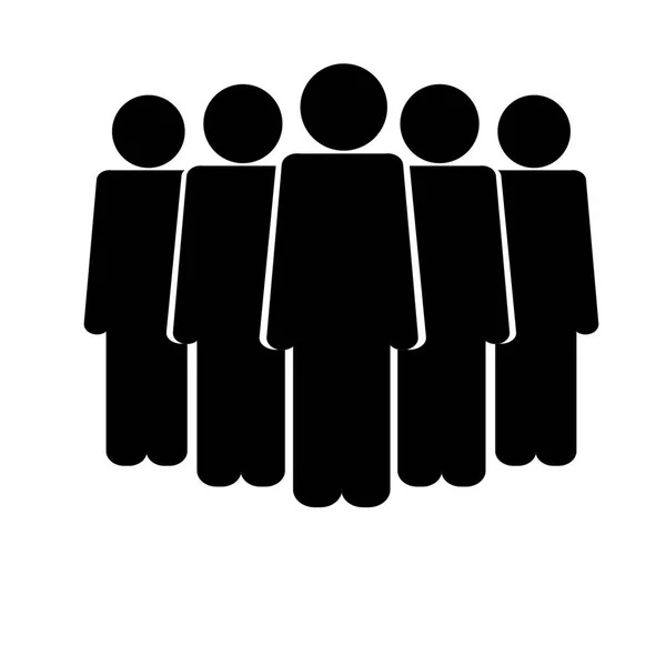 Ícone de pessoas multidão ícone preto no fundo branco — Vetor de Stock