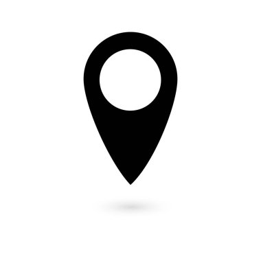 Simgeyi bulunduğu beyaz zemin üzerine siyah. Navigasyon harita, pusula