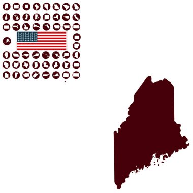 ABD devlet Maine beyaz bir arka plan üzerinde Haritası