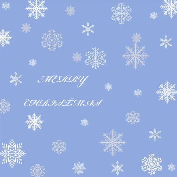 Рождественские открытки со снежинками на синем фоне — стоковый вектор