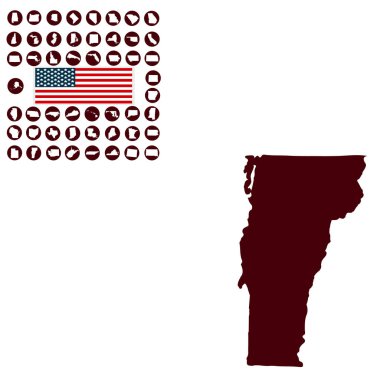 Beyaz bir arka plan üzerinde Vermont ABD devlet Haritası