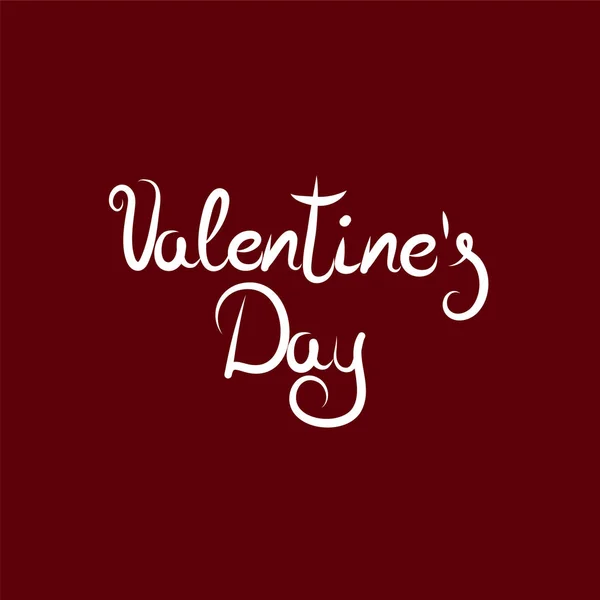 St. Valentine's gün Yazıt kırmızı zemin üzerine beyaz — Stok Vektör