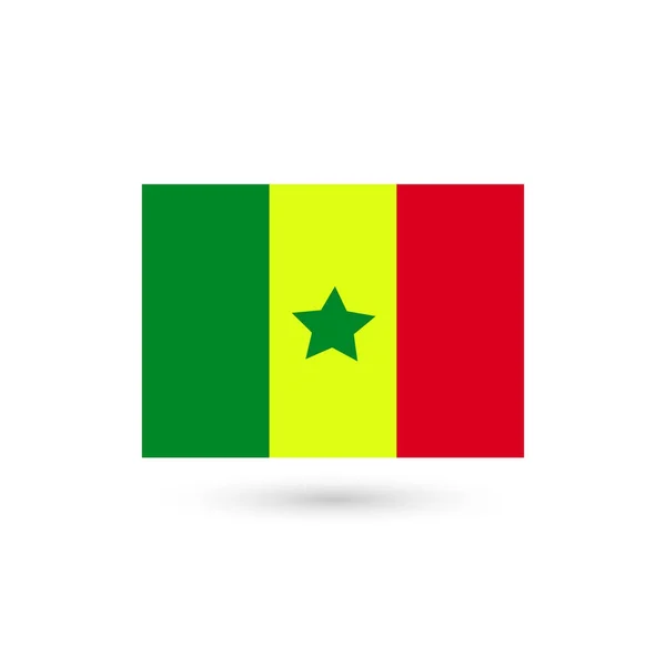 Senegalin lippu valkoisella pohjalla — vektorikuva