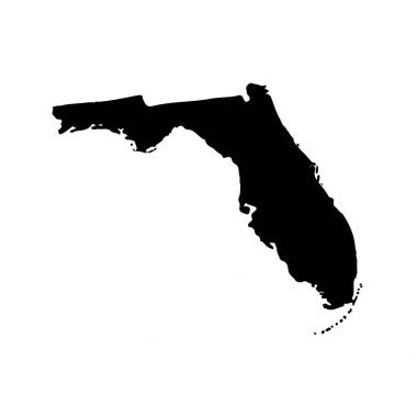ABD'nin Florida eyaletinde beyaz bir arka plan üzerinde Haritası