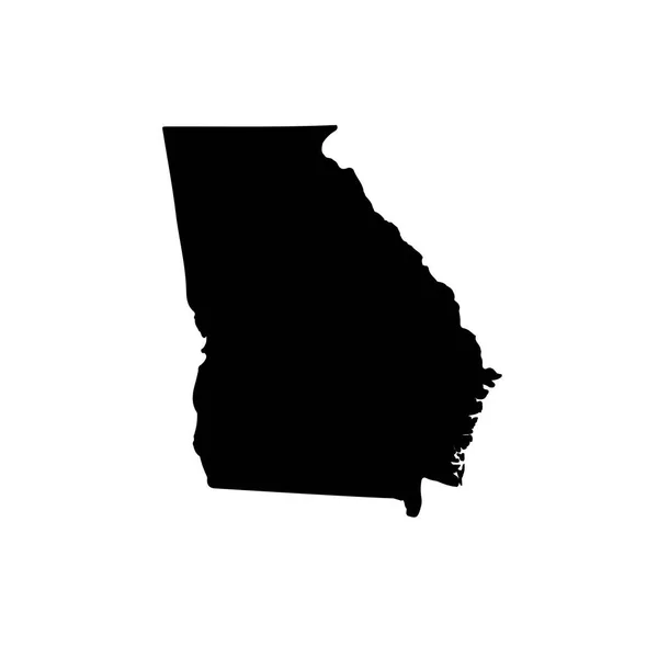 米国ジョージア州の白い背景の上の地図 — ストックベクタ