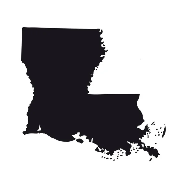 Carte de l'État américain de Louisiane sur fond blanc — Image vectorielle